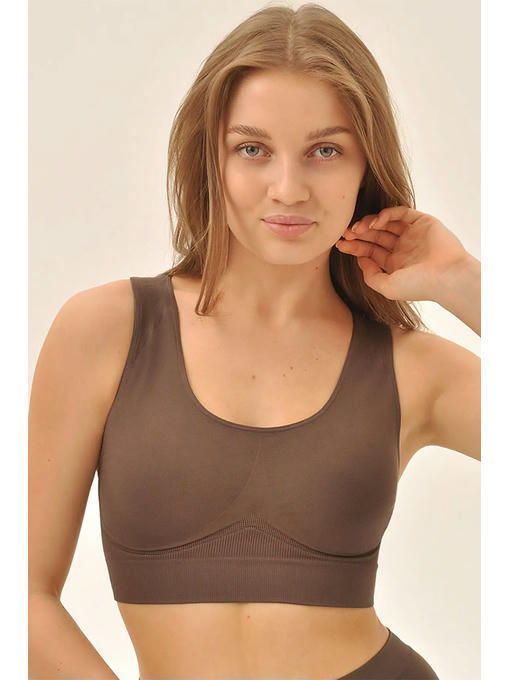 MY Топ женский TOP SHAPER SPALLA LARGA (1/50) (темно-коричневый)