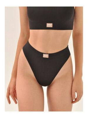 MY Трусы стринги высокие жен. хлопок (черный)