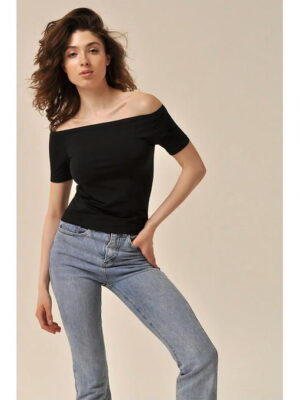 MY Футболка женская T-SHIRT OFF-SHOULDER (1/50) (черный)