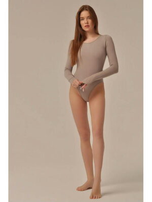 MY Боди MANICA LUNGA RIB (1/40) (льняной)