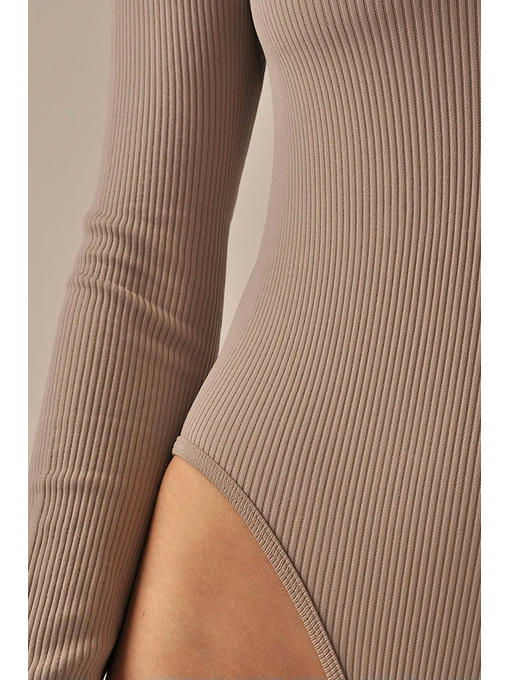 MY Боди MANICA LUNGA RIB (1/40) (льняной) — изображение 4