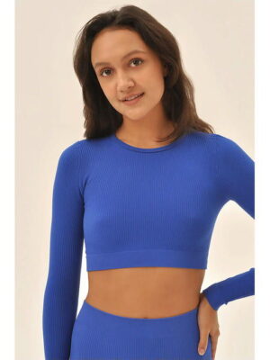 MY Топ женский TOP MANICA LUNGA RIB (1/45) classic (синий)