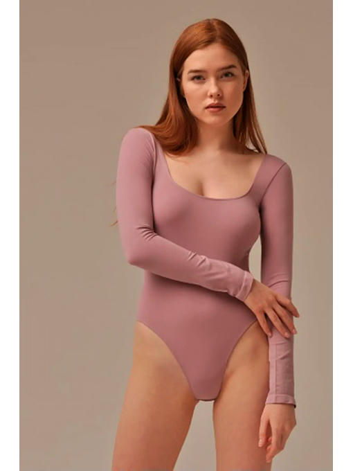 MY Боди женское BODY SCOLLATURA QUADRATA (1/68) (пыльная роза)