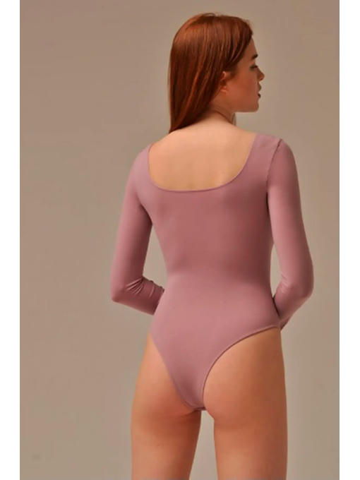 MY Боди женское BODY SCOLLATURA QUADRATA (1/68) (пыльная роза) — изображение 3