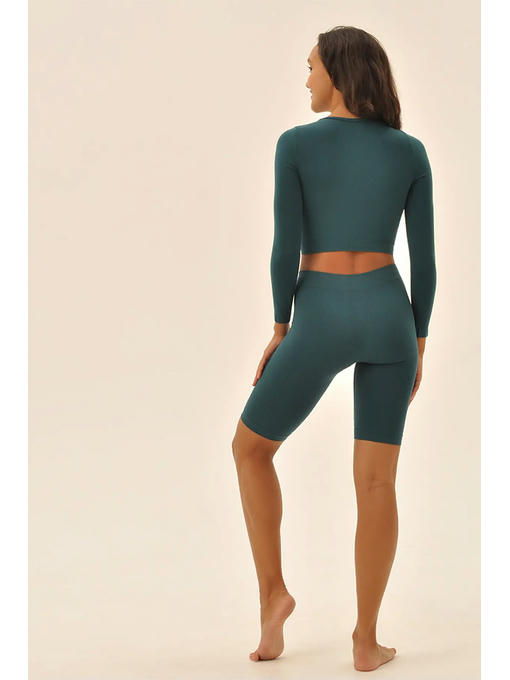 MY Топ женский CROP TOP MANICA LUNGA (1/72) (изумруд) — изображение 3