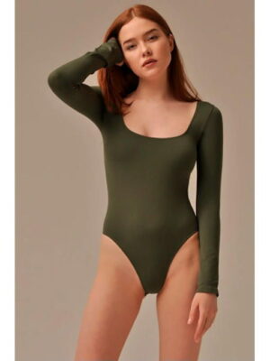 MY Боди женское BODY SCOLLATURA QUADRATA (1/68) (оливковый)