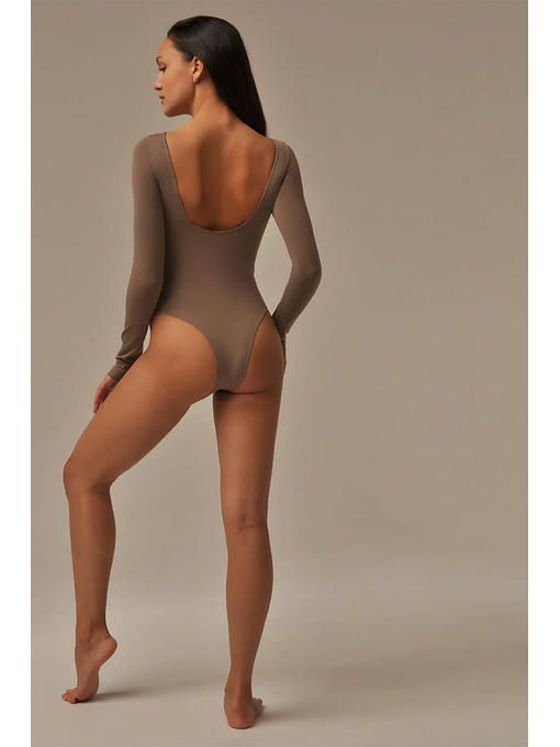 MY Боди женское BODY SCOLLATURA SUL RETRO (1/47) (темно-бежевый) — изображение 3