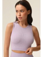 MY Топ женский TOP SENZA MANICHE RIB (1/100) (пурпур)