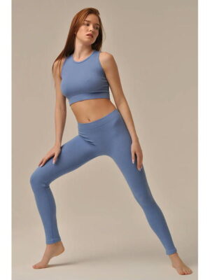 MY Леггинсы LEGGINGS RIB (1/60) berry (голубой)