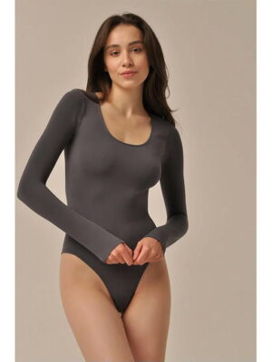MY Боди женское BODY MANICA LUNGA (1/47) (графит)