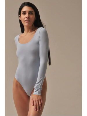 MY Боди женское BODY MANICA LUNGA (1/47) (небесный)