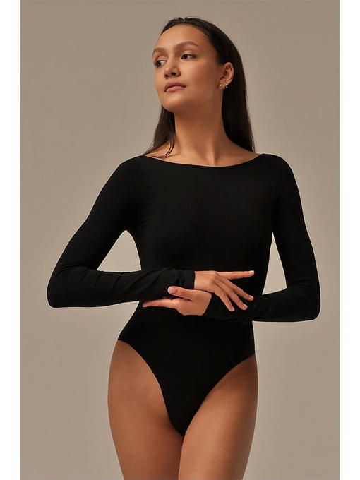 MY Боди женское BODY SCOLLATURA SUL RETRO (1/47) (черный) — изображение 2