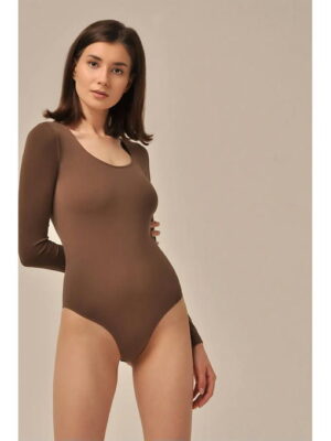 MY Боди женское BODY MANICA LUNGA (1/47) (темно-коричневый)