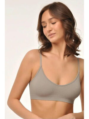 MY Топ женский TOP V-CUTOUT SPALA STRETTA RIB (1/100) (mist (туман)