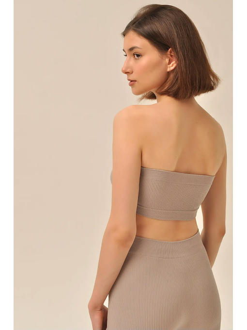 MY Топ женский TOP BANDEAU RIB(1/100) (льняной) — изображение 2