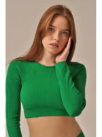 MY Топ женский TOP MANICA LUNGA RIB (1/45) tea (зеленый чай)
