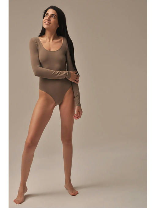 MY Боди женское BODY MANICA LUNGA (1/47) (темно-бежевый)
