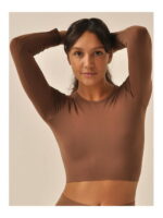 MY Топ женский CROP TOP MANICA LUNGA (1/72) (мокко)
