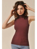 MY Топ женский TOP SLEEVELESS LONG RIB (1/70) (сливовый)