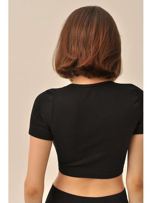 MY Футболка MAGLIA CORTA RIB (1/65) (черный) — изображение 3