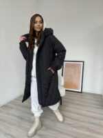 Стеганое пальто из плащевки