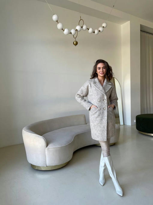 Сенсей пальтовая ткань мохер утепленный пальто — изображение 4