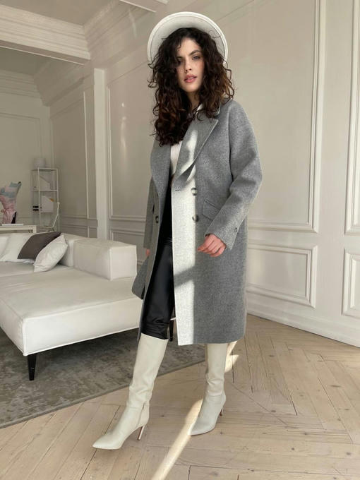 Мемфис классик кашемир меланж на трикотаже пальто — изображение 4