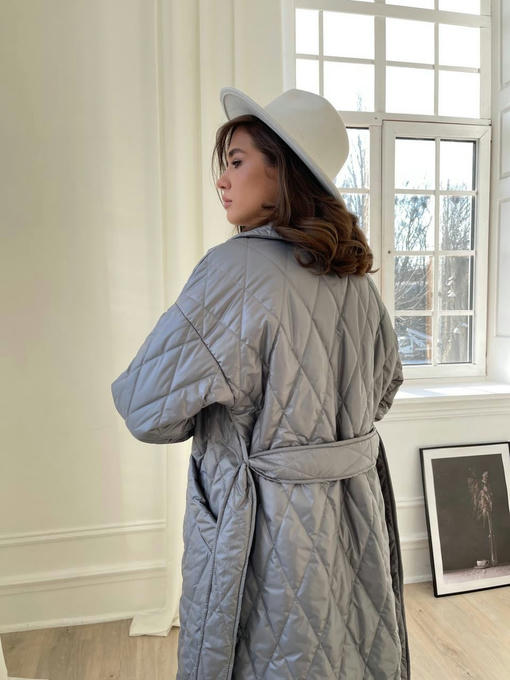 Куртка хаски плащевка сире стеганная ромб — изображение 2