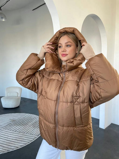 Овертайм плащевка сире пуховик — изображение 9