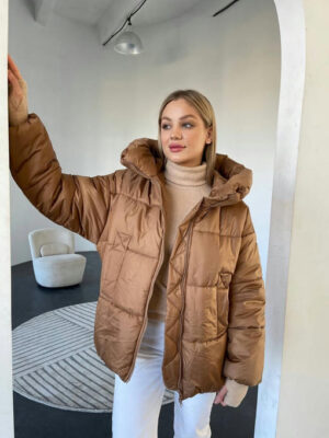 Овертайм плащевка сире пуховик