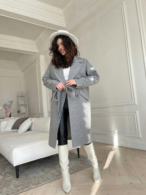 Мемфис классик кашемир меланж на трикотаже пальто