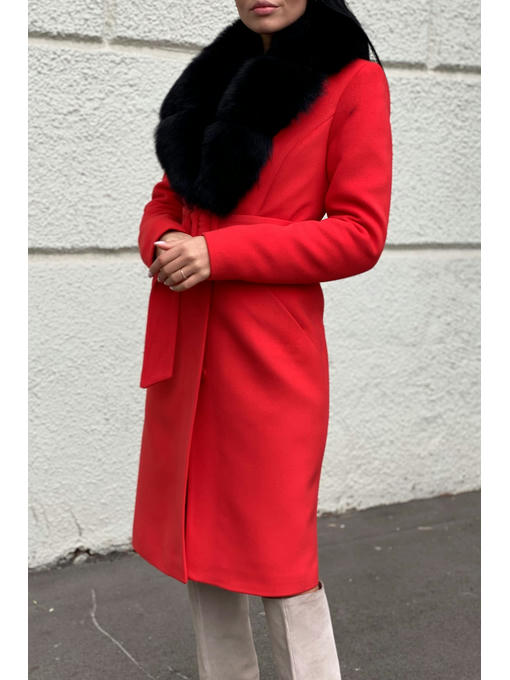 Зимнее пальто с меховым воротником — изображение 3