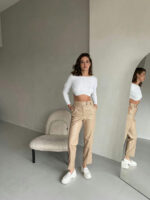 Брюки экокожа на замше