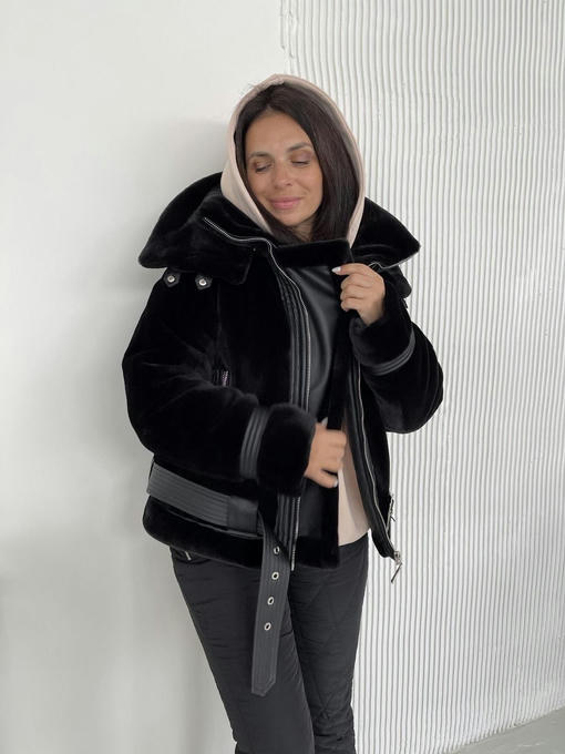 Куртка экокожа кролик мех зима — изображение 8