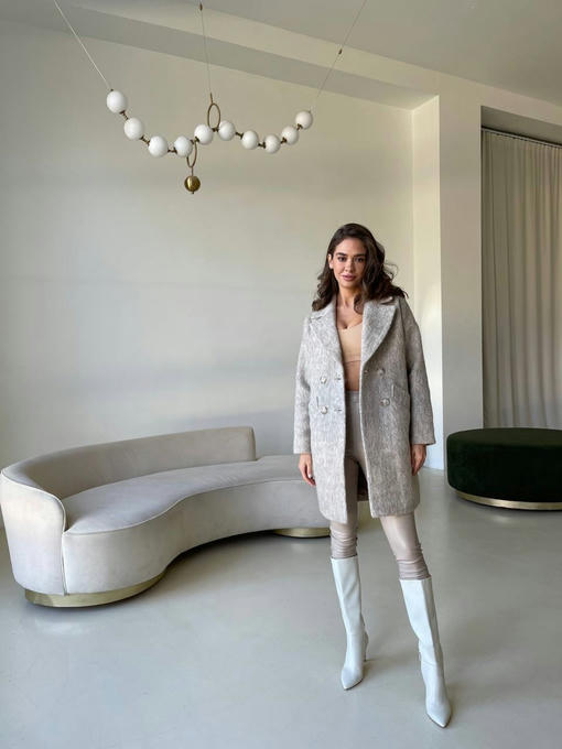 Сенсей пальтовая ткань мохер утепленный пальто — изображение 5