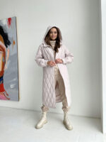 Стеганое пальто из плащевки