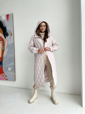 Стеганое пальто из плащевки