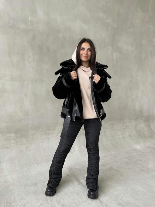 Куртка экокожа кролик мех зима — изображение 10