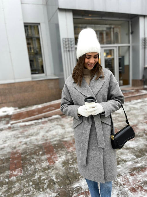 Мемфис классик кашемир меланж на трикотаже утепленное пальто — изображение 7