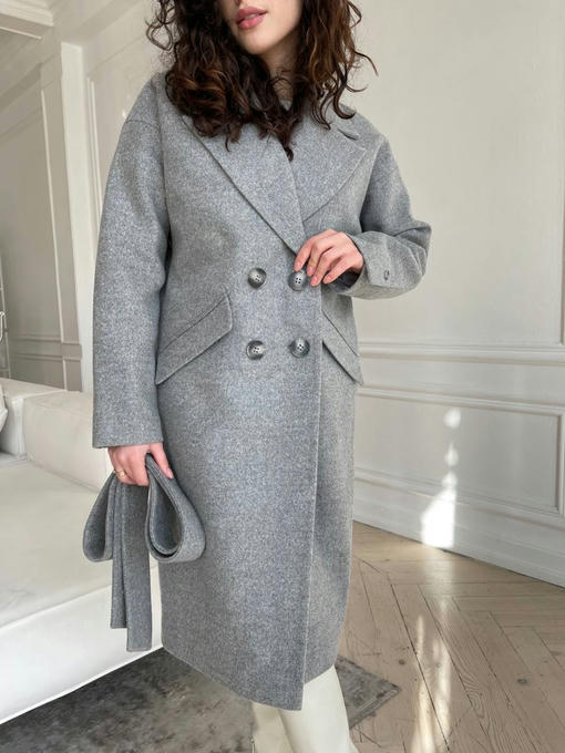 Мемфис классик кашемир меланж на трикотаже пальто — изображение 3