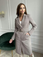 Зимнее пальто из кашемира диагональ