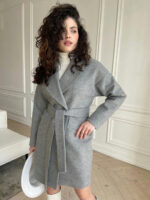 Сенсей кашемир меланж на трикотаже пальто