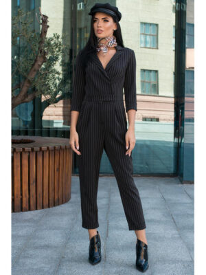 Комбинезон в полоску из костюмной ткани