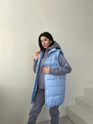 Бомонд плащевка сире жилет