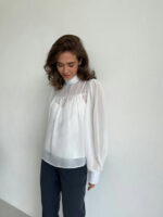 Аметист д/р шифон микро однотонный не стрейч блуза