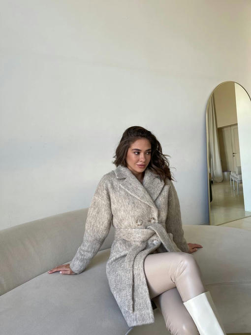 Сенсей пальтовая ткань мохер утепленный пальто — изображение 2