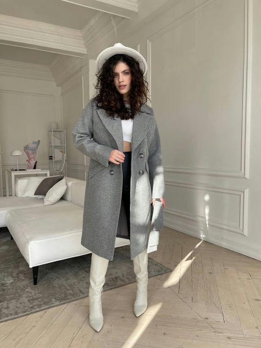 Мемфис классик кашемир меланж на трикотаже пальто — изображение 7