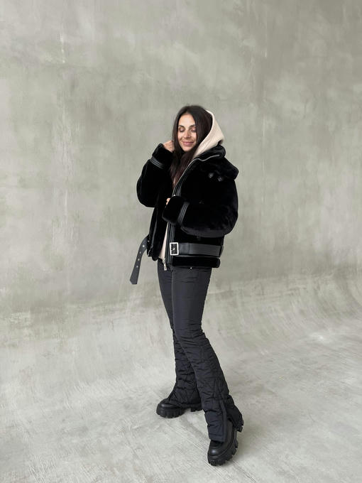 Куртка экокожа кролик мех зима — изображение 2