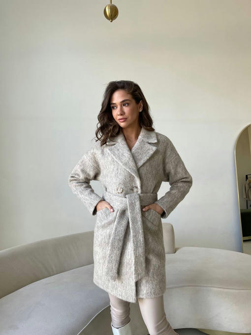 Сенсей пальтовая ткань мохер утепленный пальто — изображение 7