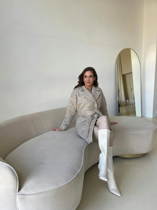 Сенсей пальтовая ткань мохер утепленный пальто — изображение 6